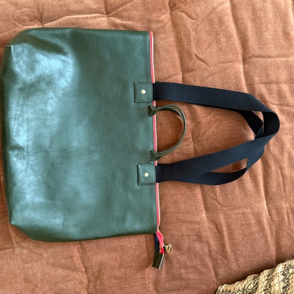 Clare V green leather zip tote bag Le Zip - Picture 5 of 9